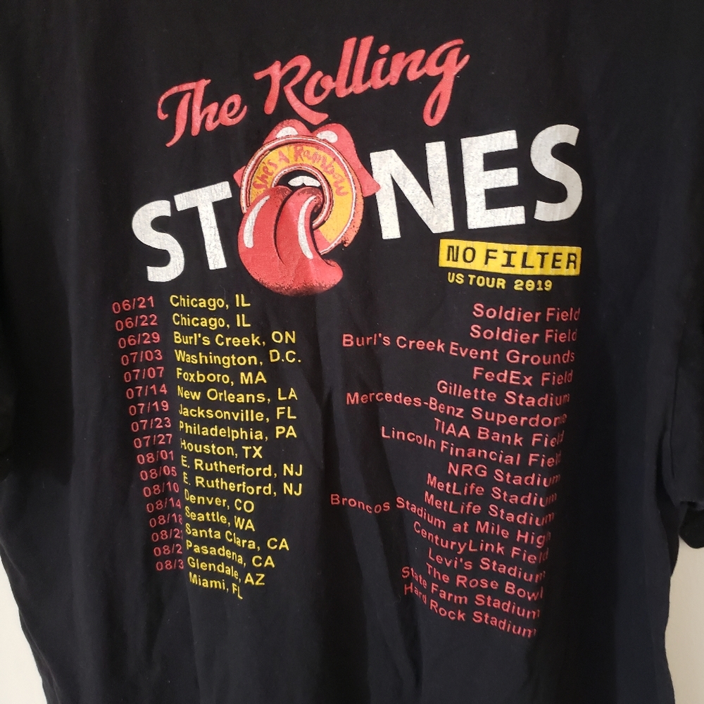 🌞SOLD🌞 Rolling Stones Tour 2019 Band T-Shirt Graphic Print Mens Size Large - Picture 5 of 6
